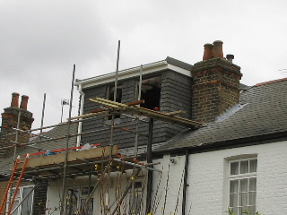 Loft with scaffold